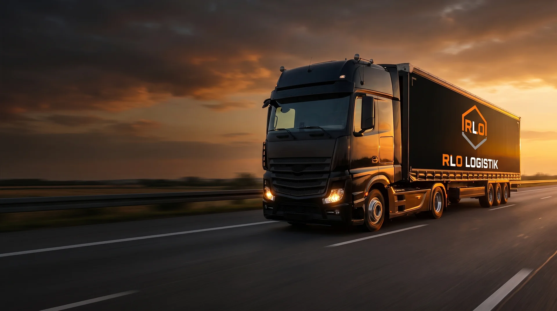 RLO Logistik LKW in der Abendsonne